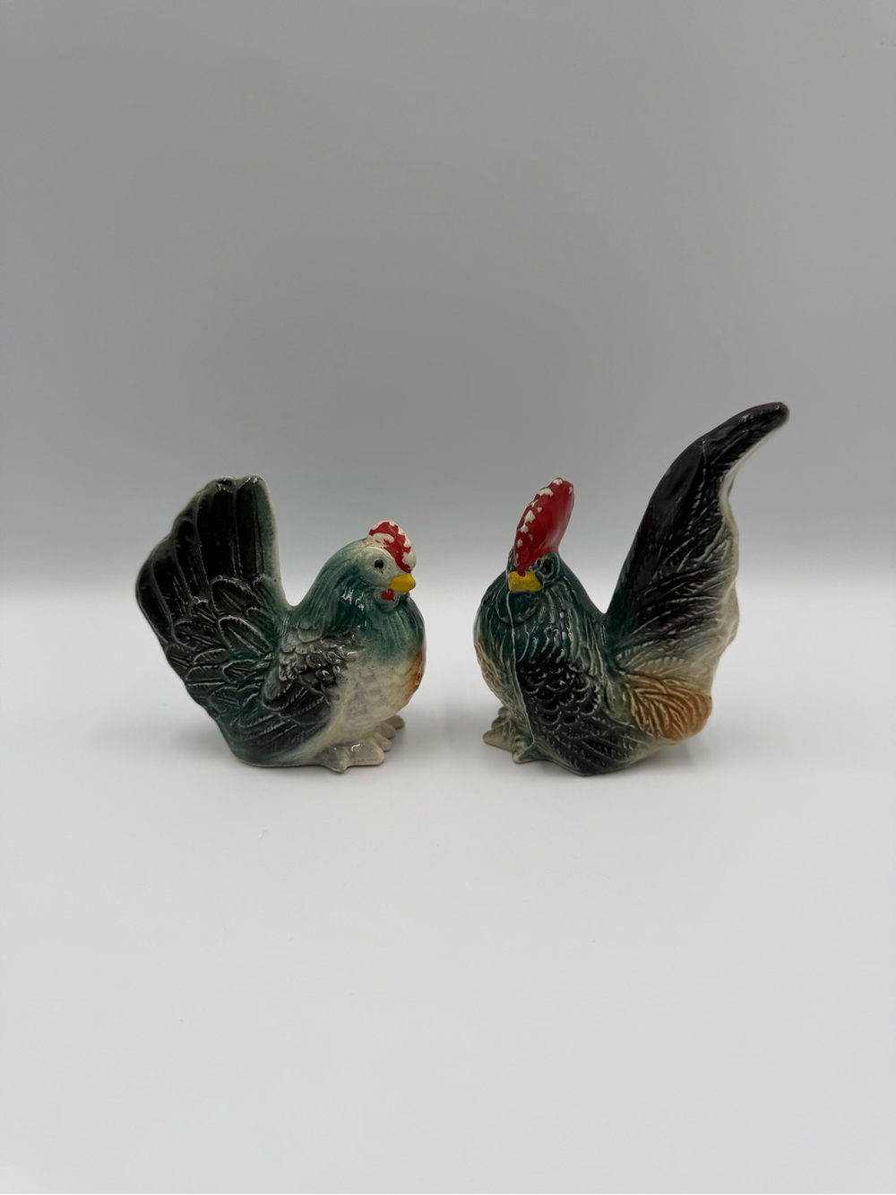 Rooster Hen Salt Pepper Shakers Farmhouse Cottage Kitchen Decor